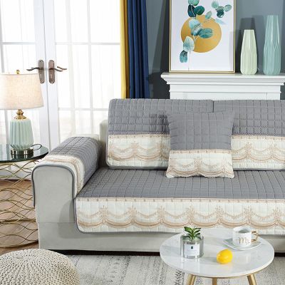 JYSSH Sofa Protector, Sectional Sofa Throw, Non-Slip Cover for 2 or 3 Seats, Gray, 110 x 160 cm