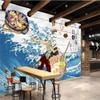 Custom Japanese Ukiyo-e Ramen 3D Wall Mural Wallpaper for Japanese Kitchens, Restaurants and Snack Bars, 400 cm (L) × 280 cm (H) view 2