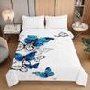 Surwin Butterfly Quilted Bedspread, Blue, 130 x 150 cm view 1