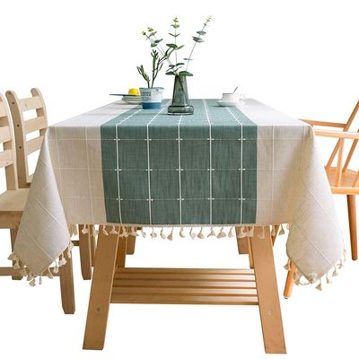 PLYY Rectangular Cotton-Linen Tablecloth, 130 x 360 cm