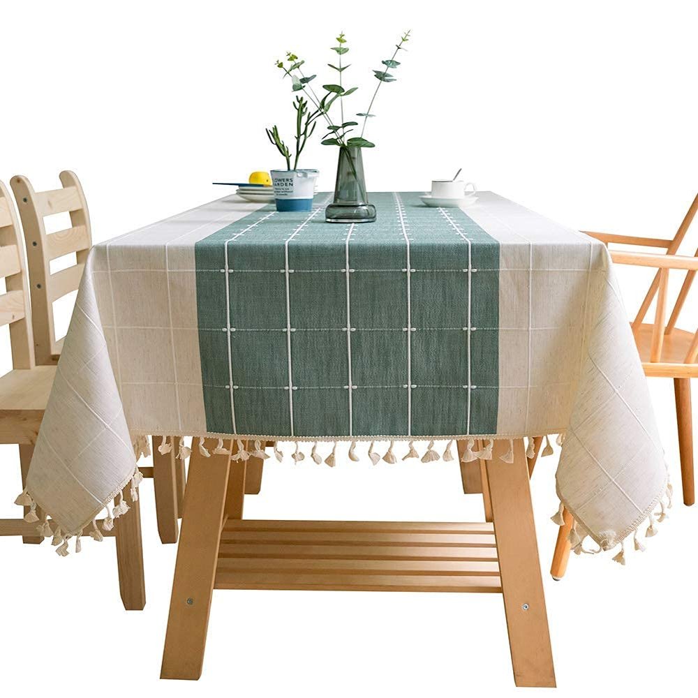 PLYY Rectangular Cotton-Linen Tablecloth, 130 x 360 cm