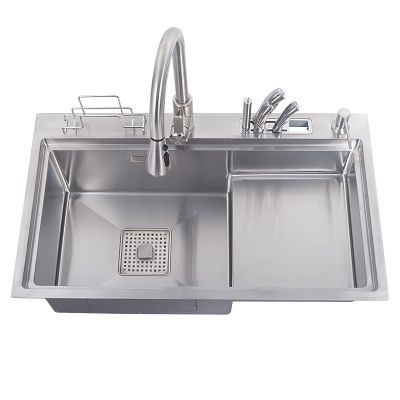 Wddwymll Upgrade Stainless Steel Single-Bowl Sink 78 × 46 cm with Drainboard