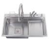 Wddwymll Upgrade Stainless Steel Single-Bowl Sink 78 × 46 cm with Drainboard view 1