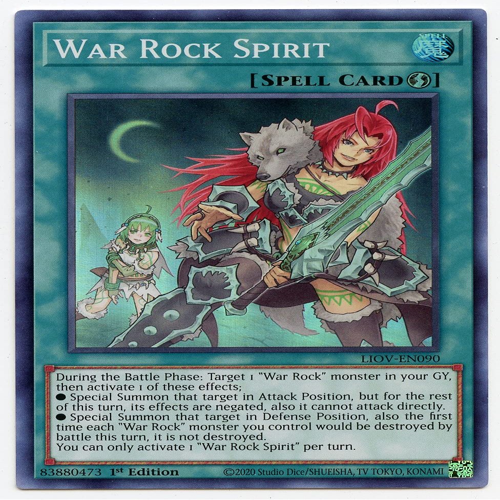 YU-GI-OH! War Rock Spirit LIOV-EN090 Super Rare 1st Edition Trading Card