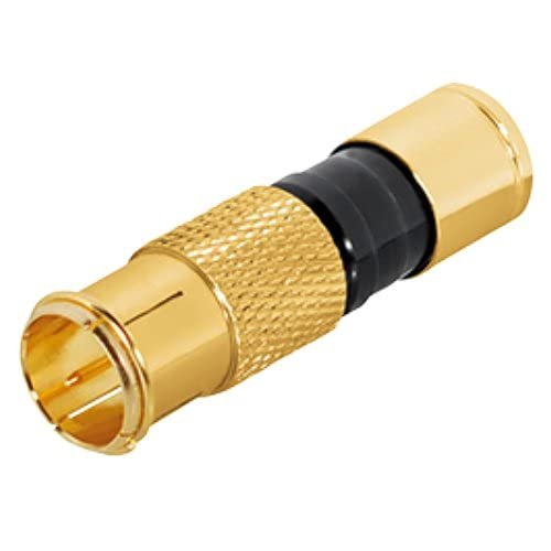 AC-Sat-Corner Gold Compression F Quick Connectors, Full Metal, 6.8–7.2 mm, 8-Pack