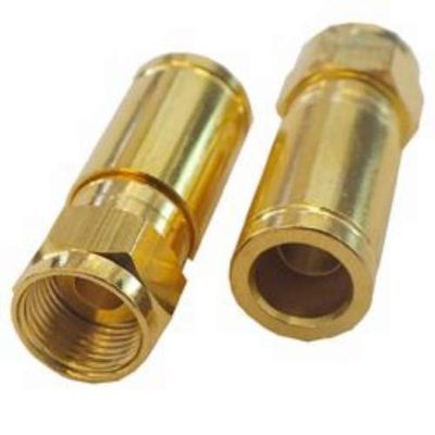AC-Sat-Corner Gold Full-Metal Compression F Connectors, Straight, 8–8.2 mm, 100-Pack
