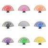 DUO ER Vintage Bamboo Folding Hand Fan, Spanish-Style Wedding Dance Fan, 9.06 in view 2