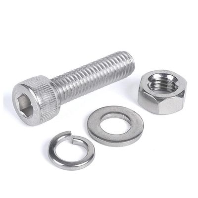 304 Stainless Steel Cup-Head Hex Bolt Set, Nut + Flat Washer + Bumper Pad, M8/M10, 1 pc – M10 × 55