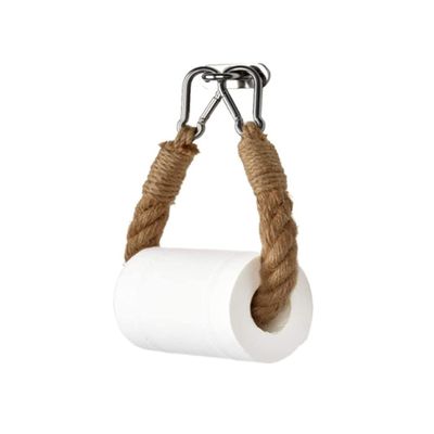 Rope Toilet Paper Holder, Wall-Mounted, Vintage Style, 1 Pc