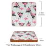 Flamingo Triangle Drink Coasters, Set of 6, Leather Coasters for Glasses and Cups, 10.3 x 10.3 cm view 3