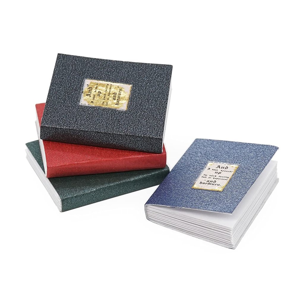Odoria 1/12 Miniature Blank Books, 4-Piece Dollhouse Accessory