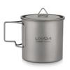 PiniceCore 650 mL Titanium Camping Cup with Lid and Folding Handle view 1
