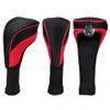 LLDDSS 3-Piece Golf Headcover Set for Driver and 3/5 Fairway Woods, Long Neck, Red view 2