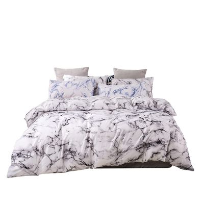 Gray Marble Duvet Cover Set for Single Beds, 2-Piece