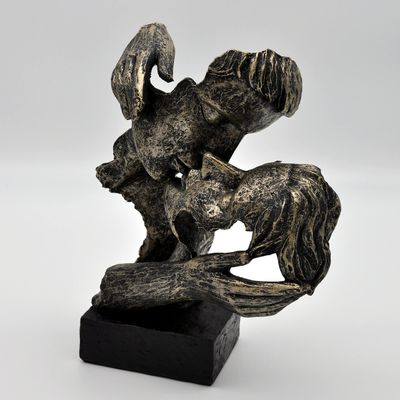 Bollweg Modern Decorative Bust: Kissing Couple, 28 cm, Antique Finish