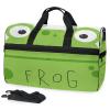 Green Frog Cartoon Sports Duffel Bag with Shoe Compartment view 1