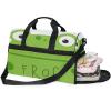 Green Frog Cartoon Sports Duffel Bag with Shoe Compartment view 2