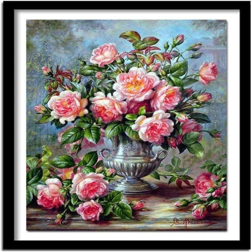 11-Count Peony Flower Cross-Stitch Kit, 40 x 50 cm