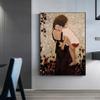 Five-Seller Famous Abstract Mother and Child by Gustav Klimt Canvas Wall Art Reproduction, Poster and Print for Living Room, 150 x 70 cm, Wood Frame view 2