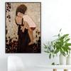Five-Seller Famous Abstract Mother and Child by Gustav Klimt Canvas Wall Art Reproduction, Poster and Print for Living Room, 150 x 70 cm, Wood Frame view 4