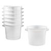 50-Liter Plastic Bin with Handles and Lid, Food-Safe, Stackable, White 7X view 1