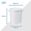50-Liter Plastic Bin with Handles and Lid, Food-Safe, Stackable, White 7X view 2