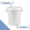 50-Liter Plastic Bin with Handles and Lid, Food-Safe, Stackable, White 7X view 3