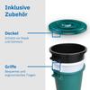 50-Liter Plastic Bin with Handles and Lid, Food-Safe, Stackable, White 7X view 4