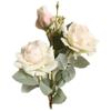 Ruluti Artificial Flowers, Long-Branch Silk Peony Roses, 3-Flower Bridal Wedding Bouquet view 1