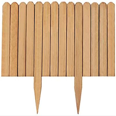 Mini Wooden Garden Fence Border, Brown