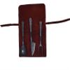 Viking Traders Hand-Forged Medieval Dining Utensil Set with Genuine Leather Pouch view 1