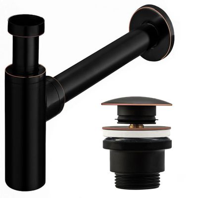 Rea Washbasin Click-Clack Stopper Black Old, 33.5 x 5 x 21 cm