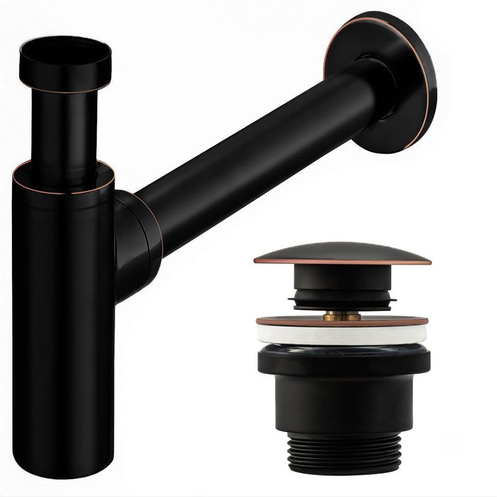 Rea Washbasin Click-Clack Stopper Black Old, 33.5 x 5 x 21 cm