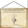 Tin Sign with Cord, 30 x 20 cm, United States Patent Office: Design for an Electric Lamp and Holder for the Same, 1882 - Blechemma view 1