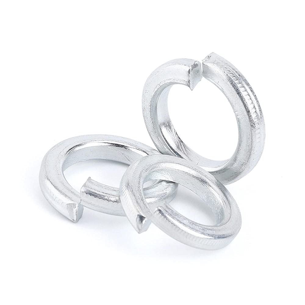 White Zinc-Plated Heavy-Duty Split Lock Washers, GB93, M2–M24, 20 Pieces