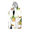Chickw1 Hooded Bath Poncho, Toucan Print, Microfiber Surf Changing Towel, Quick-Dry, Pineapple, 80 x 145 cm view 1