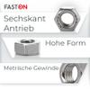 FASTON M2 Hex Nuts, A2 V2A Stainless Steel, 200-Pack view 2