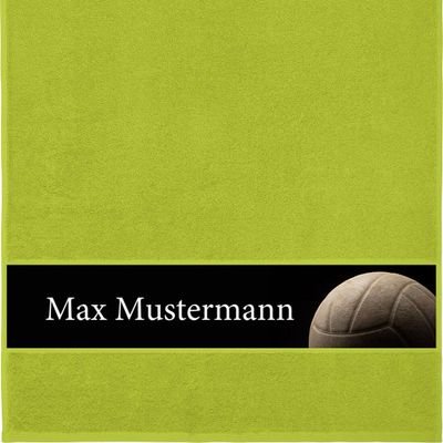 Manutextur Personalized Volleyball Towel with Name, Light Green, 50 x 100 cm