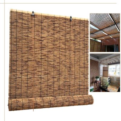 Suwooy Reed Blind for Windows, Bamboo Outdoor Sun Shade, 100 x 140 cm