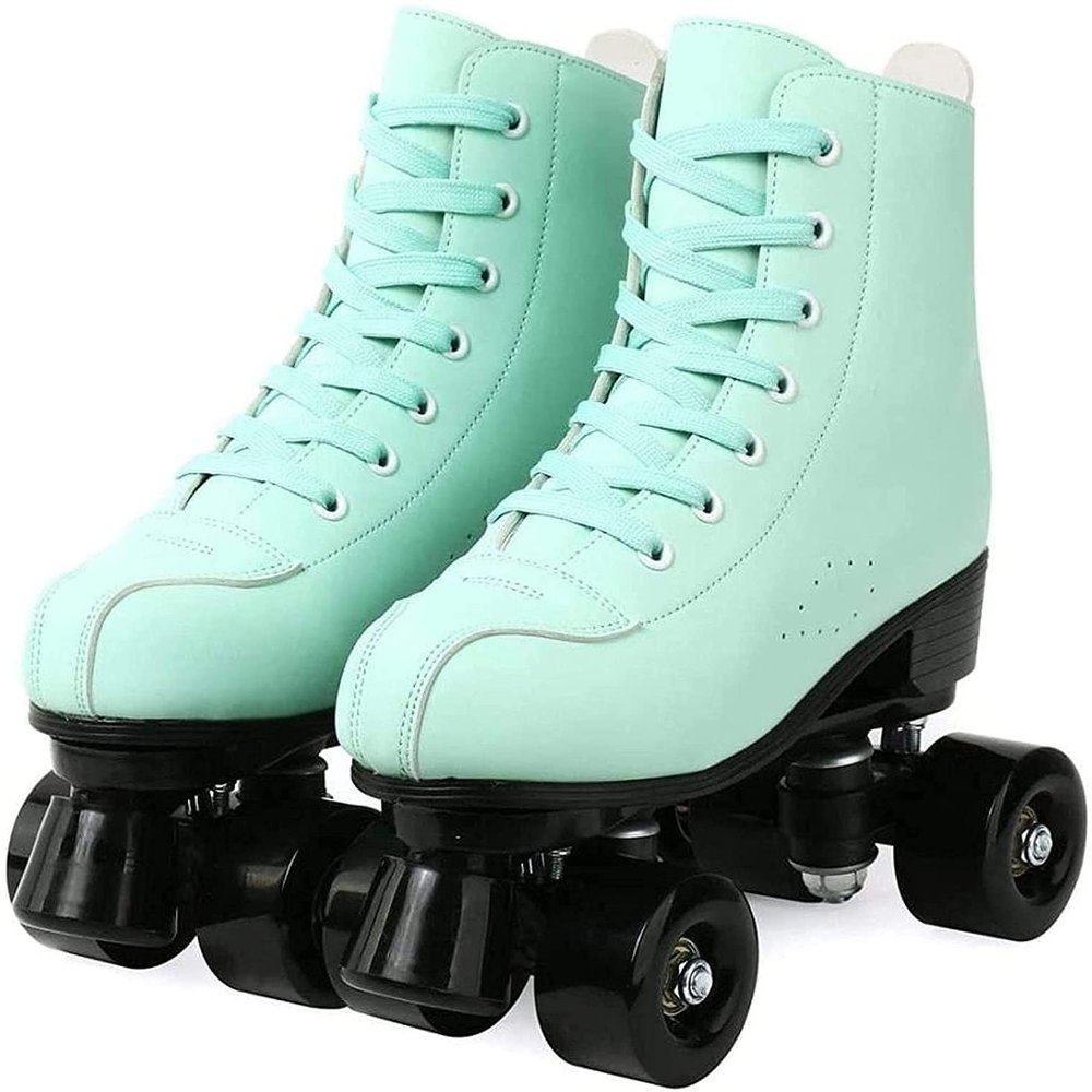 JianJud Classic Double-Row Leather Roller Skates for Adults and Girls, Unisex A1,44