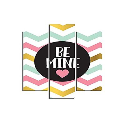 Homemania HM203MDF138 Wall Plaques with Sayings, 3-Piece Set, Valentine's Day from Living Room, Multicolor, MDF, 57 x 0.3 x 60 cm