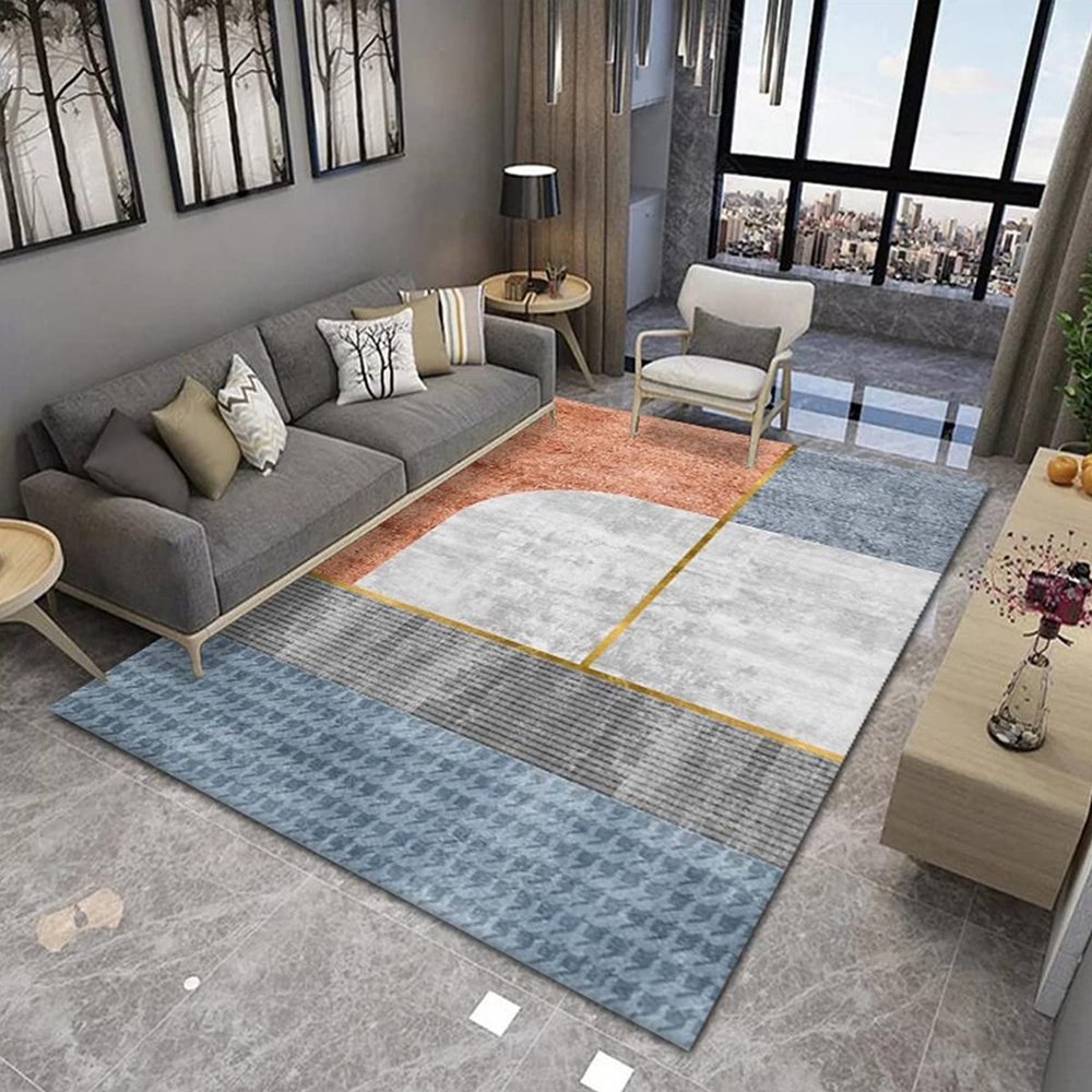 Jia Cool Modern Boho Retro Abstract Living Room Area Rug, Non-Slip, Indoor and Outdoor, 80 x 119.9 cm, Geometry-196