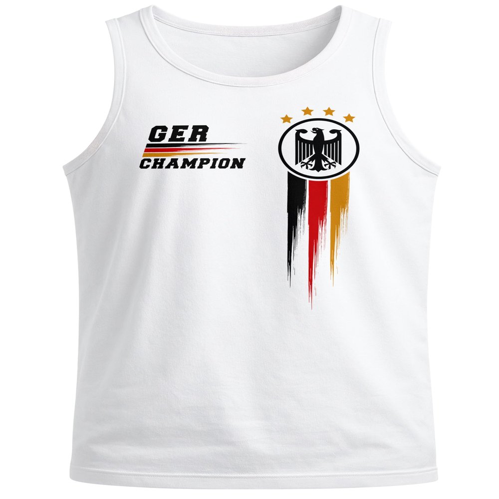 MoonWorks Men's Tank Top 2026 European Soccer Championship World Cup Fan Shirt Germany Champion White S