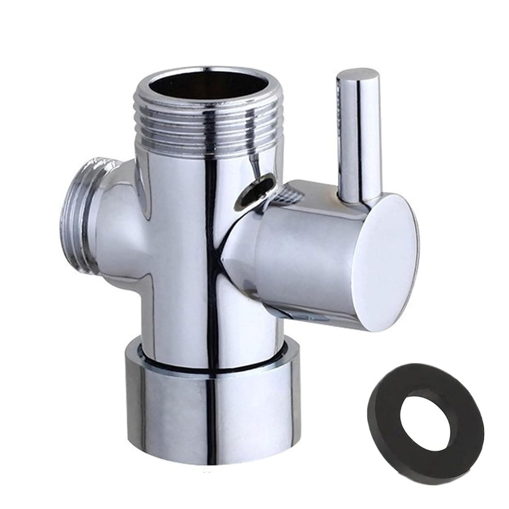 Hayaww Chrome 3-Way Shower Diverter Valve Adapter for Handheld and Fixed Showerheads