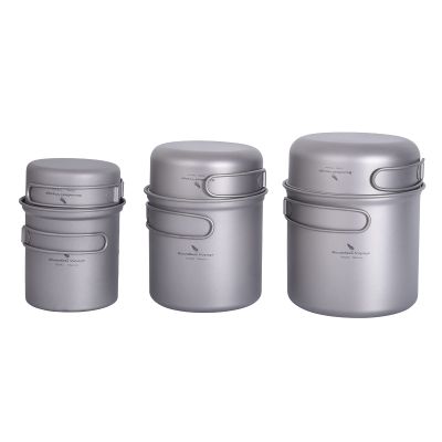iBasingo Titanium Camping Cookware Set, Pots & Pans, 3 Sets