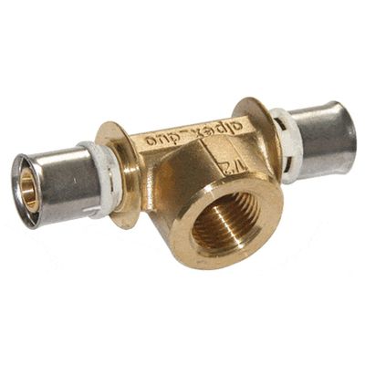 PB TUB Brass Female Press Tee for Multilayer Systems, 20 x 3/4 in x 20
