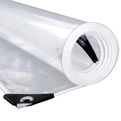 WUZMING Clear PVC Tarp with Eyelets, 0.35 mm, 1.2 x 3 m