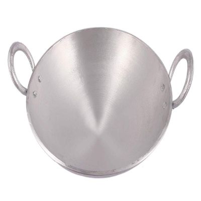 Radhna Traditional Indian Aluminum Kadai Frying Pan, 23 cm