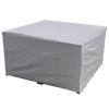 Outdoor Furniture Cover for Table and Seating Set, Waterproof, Windproof, UV-Resistant, Heavy-Duty 210D Oxford Fabric, Rectangular, Silver, 120 x 60 x 90 cm view 1