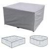 Outdoor Furniture Cover for Table and Seating Set, Waterproof, Windproof, UV-Resistant, Heavy-Duty 210D Oxford Fabric, Rectangular, Silver, 120 x 60 x 90 cm view 4